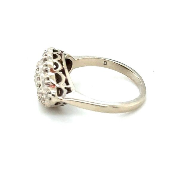 Antique 14K White Gold Diamond Ring - Picture 6 of 9